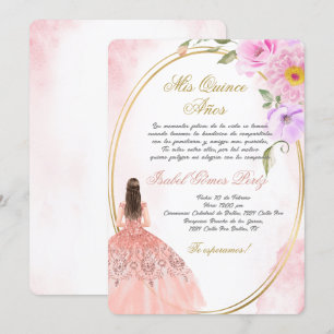 Einladung von Quinceanera auf Spanisch