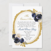 Einladung von Quinceanera auf Spanisch (Vorderseite)