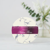 Einladung von Quinceanera, Burgund und Elfenbeinkü (Stehend Vorderseite)