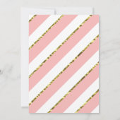 Einladung von Quinceañera, Rosa, Gold, Krone (Rückseite)