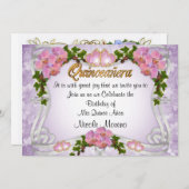 Einladung von Quinceanera zum 15. Geburtstag (Vorne/Hinten)