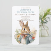 Einladung von Rabbit Peter Birthday (Stehend Vorderseite)