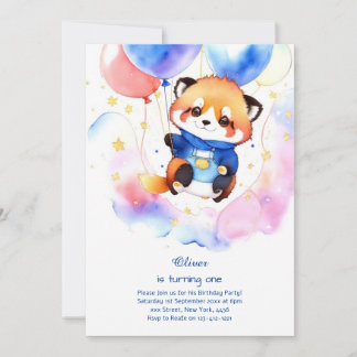 Einladung von Raccoon zum ersten Geburtstag