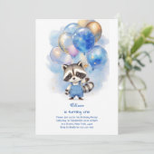 Einladung von Raccoon zum ersten Geburtstag (Stehend Vorderseite)