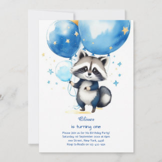Einladung von Raccoon zum ersten Geburtstag