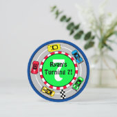 Einladung von Race Car Boy zum Geburtstag (Stehend Vorderseite)