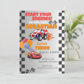 Einladung von Race Car Kindergeburtstag (Stehend Vorderseite)