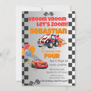 Einladung von Race Car Kindergeburtstag - Jungs