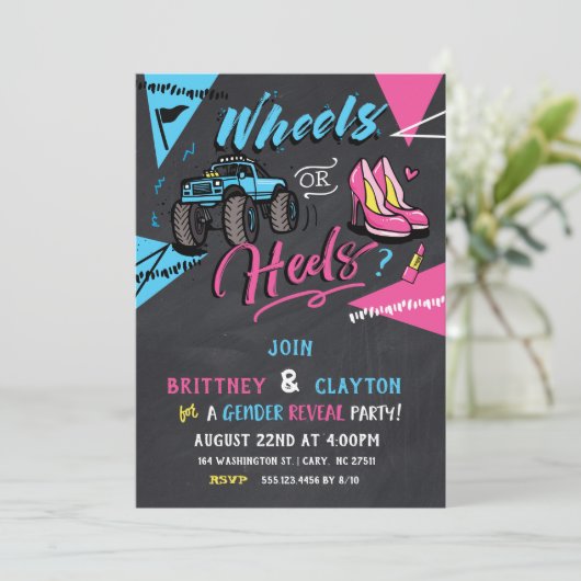 Einladung von Rädern oder Heelsen (Stehend Vorderseite)