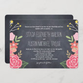 Einladung von Radiant Florals Hochzeit - Rosa (Vorne/Hinten)