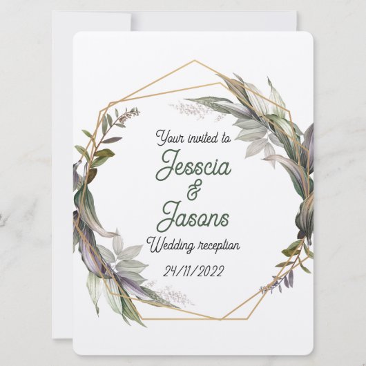 Einladung von Rahmen und Damast (Vorderseite)