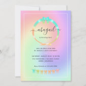 Einladung von Rainbow and Gold Geburtstagsparty (Vorderseite)