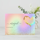 Einladung von Rainbow and Gold Geburtstagsparty (Stehend Vorderseite)