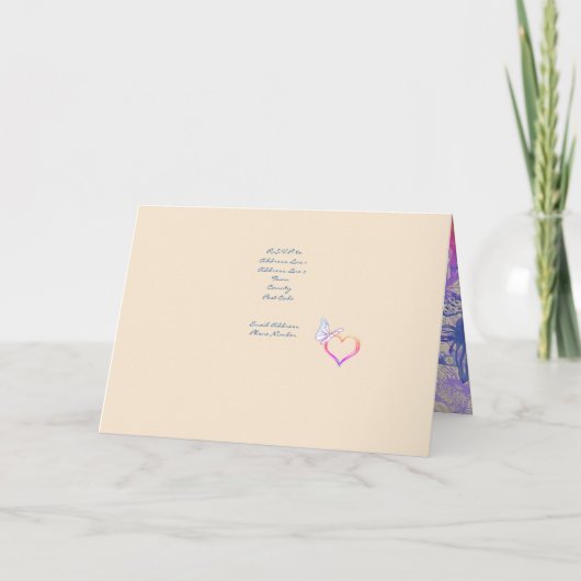 Einladung von Rainbow Butterfly (Rückseite)