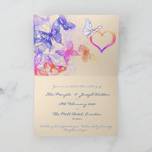 Einladung von Rainbow Butterfly (Innenseite)