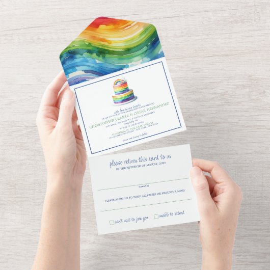 Einladung von Rainbow Cake Wedding (Abreißen)