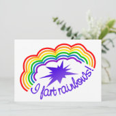 Einladung von Rainbow-Furzen, anpassen (Stehend Vorderseite)