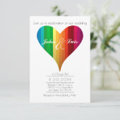 Einladung von Rainbow Heart Wedding (Stehend Vorderseite)