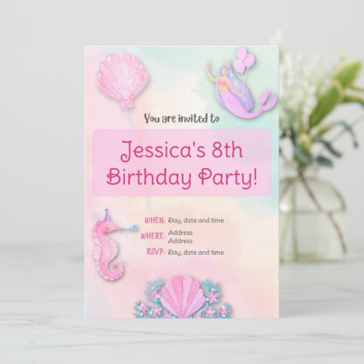 Einladung von Rainbow-Meerjungfrau (Stehend Vorderseite)