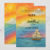 Einladung von Rainbow Ocean Sunset LGBT Wedding (Vorne/Hinten)