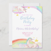 Einladung von Rainbow Unicorn (Vorderseite)