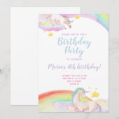 Einladung von Rainbow Unicorn (Vorne/Hinten)
