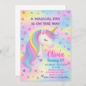 Einladung von Rainbow Unicorn (Vorne/Hinten)