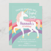 Einladung von Rainbow Unicorn (Vorne/Hinten)