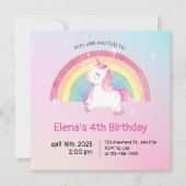 Einladung von Rainbow Unicorn (Vorderseite)