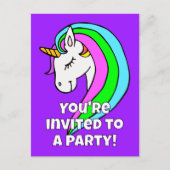 Einladung von Rainbow Unicorn Postkarte (Vorderseite)
