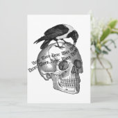 Einladung von Raven and Skull Halloween-Party (Stehend Vorderseite)