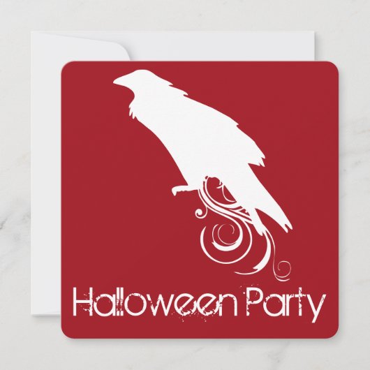 Einladung von Raven Red Halloween-Party (Vorderseite)