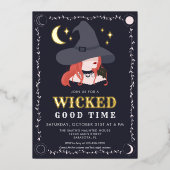 Einladung von Real Foil Wicked Hexe Halloween-Part (Vorderseite)