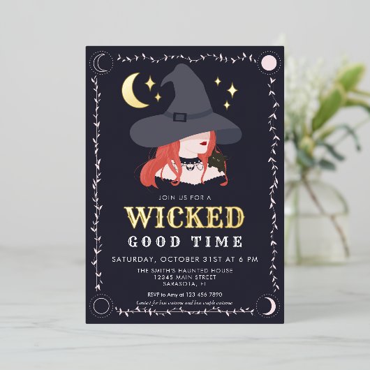 Einladung von Real Foil Wicked Hexe Halloween-Part (Stehend vorne)