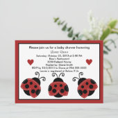 Einladung von Red and Black Baby Shower so Niedlic (Stehend Vorderseite)