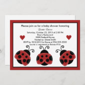 Einladung von Red and Black Baby Shower so Niedlic (Vorne/Hinten)