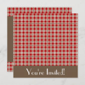 Einladung von Red and Brown Gingham (Vorne/Hinten)