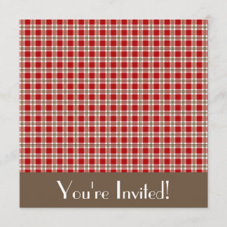 Einladung von Red and Brown Gingham