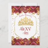 Einladung von Red and Gold Quinceañera (Rückseite)