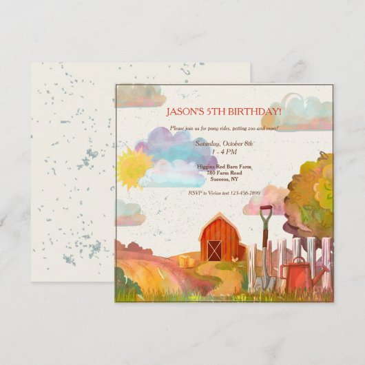 Einladung von Red Barn (Vorne/Hinten)