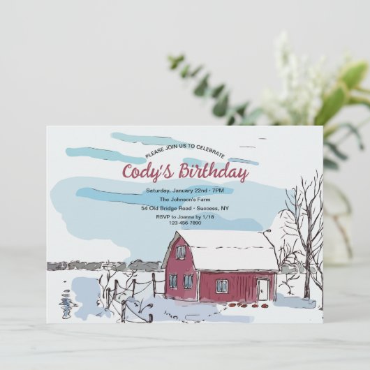 Einladung von Red Barn (Stehend Vorderseite)