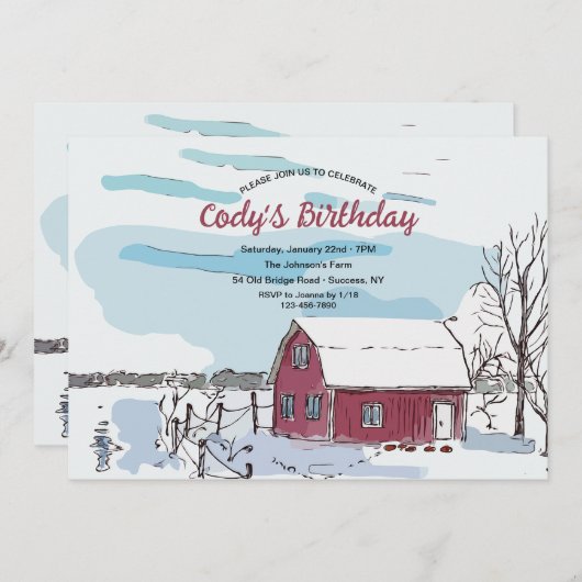 Einladung von Red Barn (Vorne/Hinten)