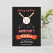 Einladung von Red Baseball zum Geburtstag (Stehend Vorderseite)