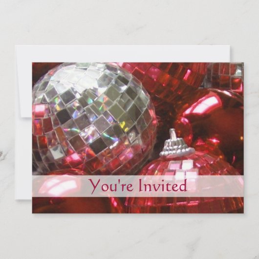 Einladung von Red Baubles 'You re Invited' (Vorderseite)