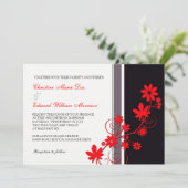 Einladung von Red Blume Hochzeit (Stehend Vorderseite)