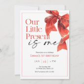 Einladung von Red Bow zum ersten Geburtstag (Vorderseite)