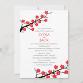 Einladung von Red Cherry Blossom Themed Weditation (Vorderseite)