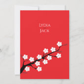 Einladung von Red Cherry Blossom Themed Weditation (Rückseite)