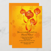 Einladung von Red Chinese Lanterns (Vorne/Hinten)