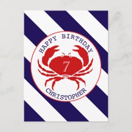 Einladung von Red Crab Nautical Birthday